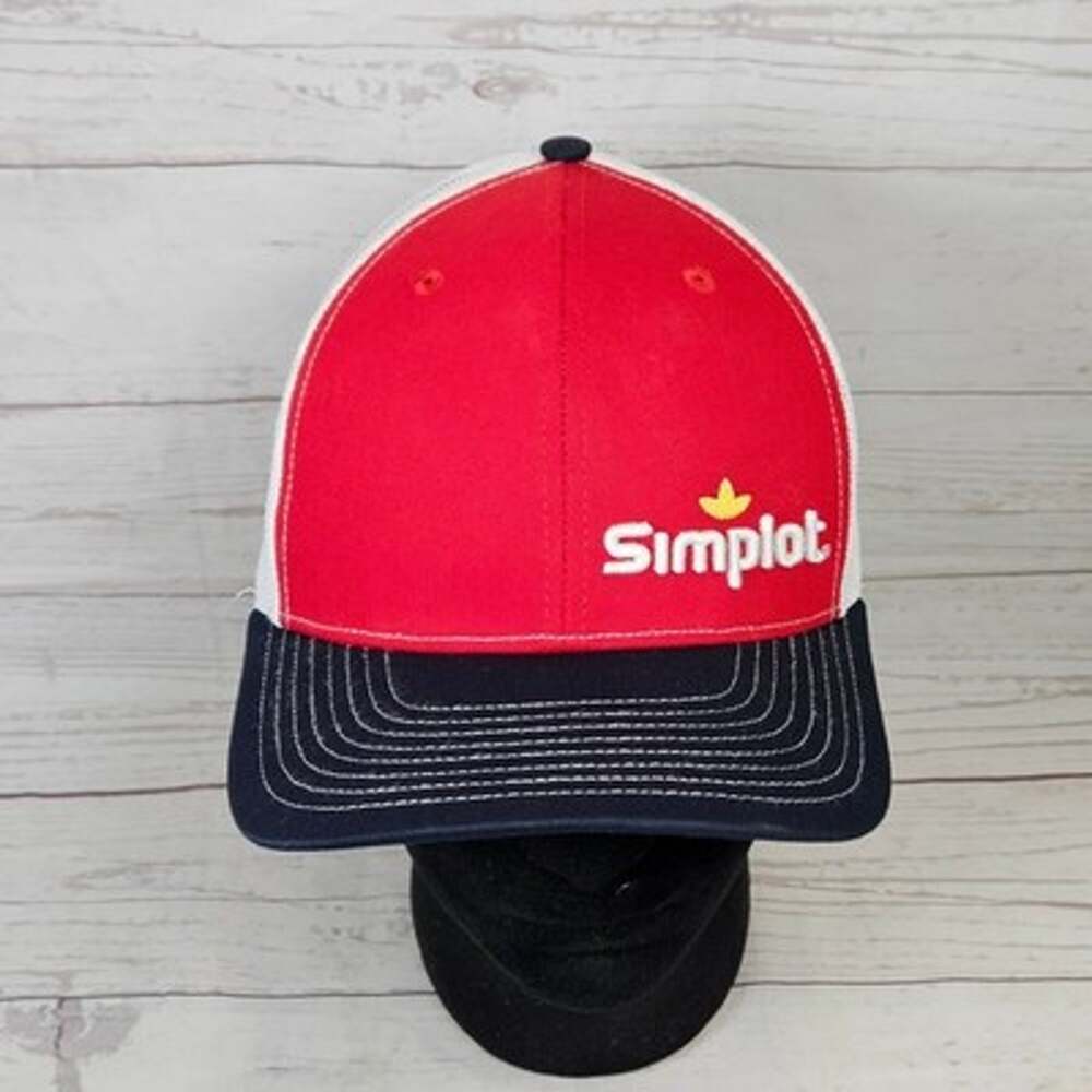 Richardson Style 112 Trucker Hat Snapback Red White Navy Simplot Grower